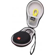 LTGEM EVA Hard Travel Carrying Case for JBL Clip 3 or JBL Clip 2 Waterproof Portable Bluetooth Speaker.Fits USB Cable and Charger.(Black)