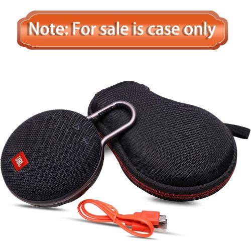  LTGEM EVA Hard Travel Carrying Case for JBL Clip 3 or JBL Clip 2 Waterproof Portable Bluetooth Speaker.Fits USB Cable and Charger.(Black)