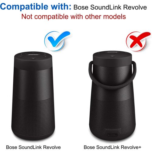  LTGEM EVA Hard Case for Bose SoundLink Revolve or Revolve (Series II) Bluetooth Speaker with Mesh Pocket-Black