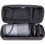 LTGEM Travel Protective Case for Bose SoundLink Revolve+ or Revolve+ (Series II) Portable & Long-Lasting Bluetooth 360 Speaker (Fits Charging Cradle, AC Adaptor and USB Cable) (Bla