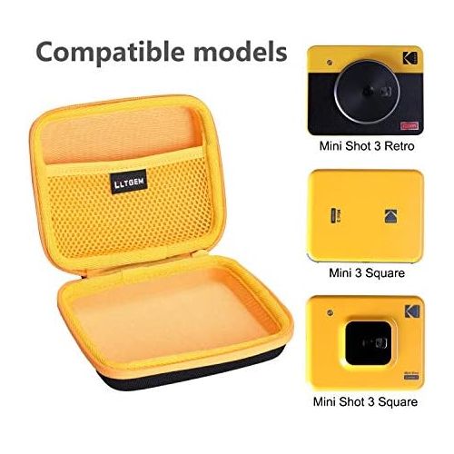  LTGEM EVA Hard Case for Kodak Mini Shot 3 Retro/Mini 3 Square 3x3 Retro/Mini Shot 3 Square Instant Camera & Photo Printer ? Yellow