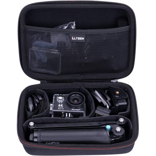  AKASO Camera Case - LTGEM EVA Hard Case for AKASO EK7000/EK7000 Pro, Brave 4/7, V50X/V50 Elite Sports Action Camera (Camera + Mounts + Accessories Case)