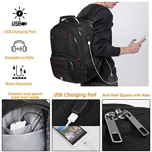  [아마존베스트]LTINVECK Extra Large Travel Laptop Backpack TSA Durable Computer College School Bookbag with USB Charging Port for Men