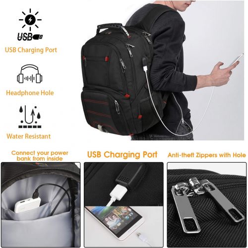  [아마존베스트]LTINVECK Extra Large Travel Laptop Backpack TSA Durable Computer College School Bookbag with USB Charging Port for Men