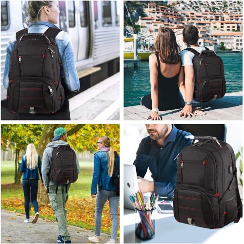  [아마존베스트]LTINVECK Extra Large Travel Laptop Backpack TSA Durable Computer College School Bookbag with USB Charging Port for Men