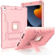 [아마존베스트]LTROP New iPad 10.2 Case, iPad 8th/7th Generation Case with Built-in Screen Protector, Heavy Duty Rugged Full-Body Drop Protection Stand Case Cover for iPad 10.2-inch 2020/2019, Bl