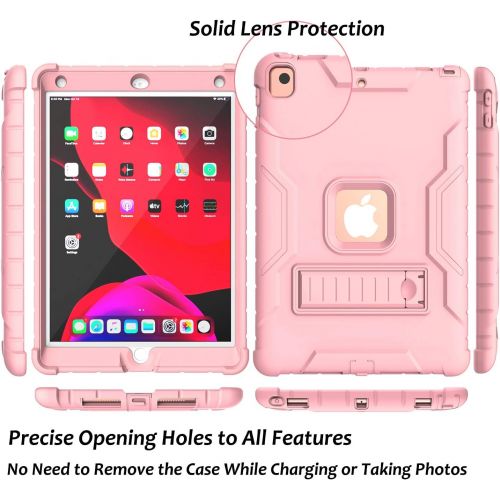  [아마존베스트]LTROP New iPad 10.2 Case, iPad 8th/7th Generation Case with Built-in Screen Protector, Heavy Duty Rugged Full-Body Drop Protection Stand Case Cover for iPad 10.2-inch 2020/2019, Bl