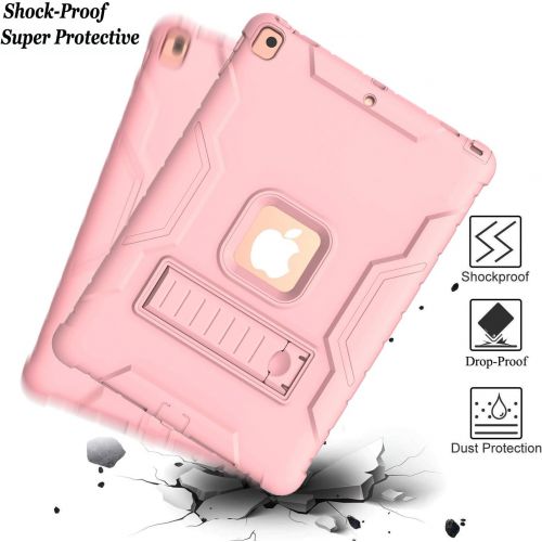  [아마존베스트]LTROP New iPad 10.2 Case, iPad 8th/7th Generation Case with Built-in Screen Protector, Heavy Duty Rugged Full-Body Drop Protection Stand Case Cover for iPad 10.2-inch 2020/2019, Bl