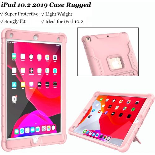  [아마존베스트]LTROP New iPad 10.2 Case, iPad 8th/7th Generation Case with Built-in Screen Protector, Heavy Duty Rugged Full-Body Drop Protection Stand Case Cover for iPad 10.2-inch 2020/2019, Bl