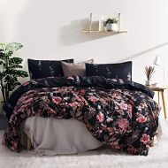[아마존 핫딜] [아마존핫딜]LTS LEADTIMES Leadtimes Kids Duvet Cover Set Girls Floral Leaf Black Bedding Set with 1 Boho Duvet Cover and 1 Pillowcase(Twin, Style8)