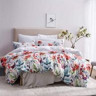 [아마존 핫딜] LTS LEADTIMES Leadtimes Duvet Cover King Floral White Boho Hotel Bedding Sets with Soft Lightweight Microfiber 1 Duvet Cover and 2 Pillow Shams (King, Style2)