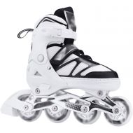 LTZ Adjustable Inline Skates for Girls and Boys, Roller Blades Skates， Racing Skates for Kids and Adults, Men and Women (Color : White, Size : US 8/EU 41)