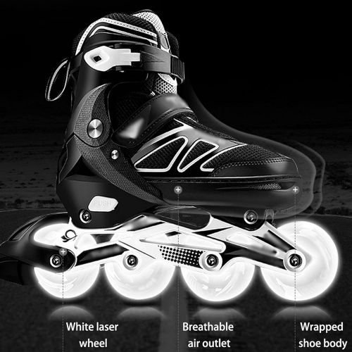  LTZ Adjustable Inline Skates for Girls and Boys, Roller Blades Skates， Racing Skates for Kids and Adults, Men and Women (Color : White, Size : US 8/EU 41)