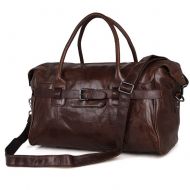 LU&Y Mens Weekend Travel Bags Luggage Waterproof Duffel Bag Large Capacity Bags Casual Leather Handbag Messenger Sports Gym Bags - Brown 42X20x28cm