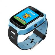 LU Childrens Smartwatch GPS Tracker Kids Wrist Watch Phone Sim Anti-Lost SOS Bracelet Parent Control by Smartphone Camera Flashlight for Android and iOS