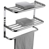 LUANT Bathroom Shelf 2-Tier Wall Mounting Rack with Towel Bars