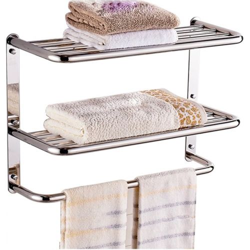 제네릭 LUANT Bathroom Shelf 2-Tier Wall Mounting Rack with Towel Bars