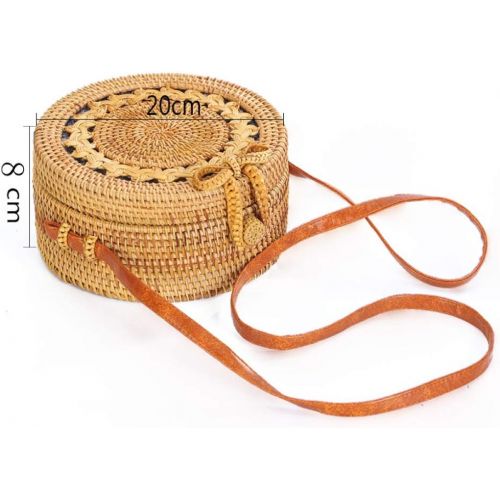  LUCACO Womens Rattan Handbags Summer Beach Crossbody Bags Sun flower Handwoven Shoulder Messenger Bag