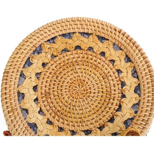  LUCACO Womens Rattan Handbags Summer Beach Crossbody Bags Sun flower Handwoven Shoulder Messenger Bag