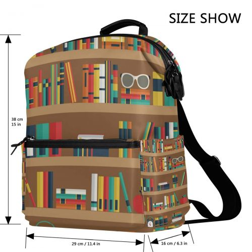  LUCASE LEMON ALEX Library Bookshelf School Backpack Large Capacity Polyester Rucksack Satchel Casual Travel Daypack for Adult Teen Women Men Children