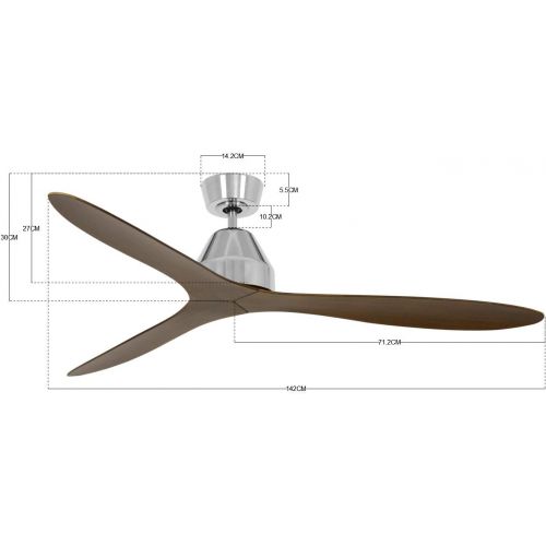  LUCCI AIR Whitehaven Deckenventilator mit Fernbedienung, ABS, 35 W, 142 cm Durchmesser