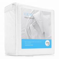 LUCID Premium Hypoallergenic 100% Waterproof Pillow Protector - 15-Year Warranty - Vinyl Free - Standard Size, Set of 2