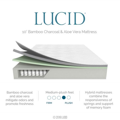  LUCID LU10TT38BH Mattress, Twin, 10-Inch