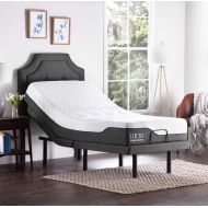 LUCID L300 Adjustable Bed Basewith LUCID 10 Inch Memory Foam Hybrid Mattress-Twin XL