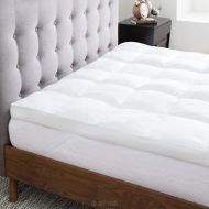 [아마존 핫딜] LUCID Ultra Plush 3 Inch Down Alternative Fiber Bed Mattress Topper - Allergen Free Pillow Top - Soft and Breathable Cotton Percale Cover - King Size