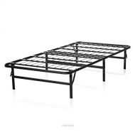 LUCID Foldable Metal Platform Bed Frame and Mattress Foundation -Strong and Sturdy Support - Quiet Noise Free - Twin Size