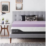 LUCID 4 Inch Lavender Infused Memory Foam Mattress Topper - Ventilated Design - King Size