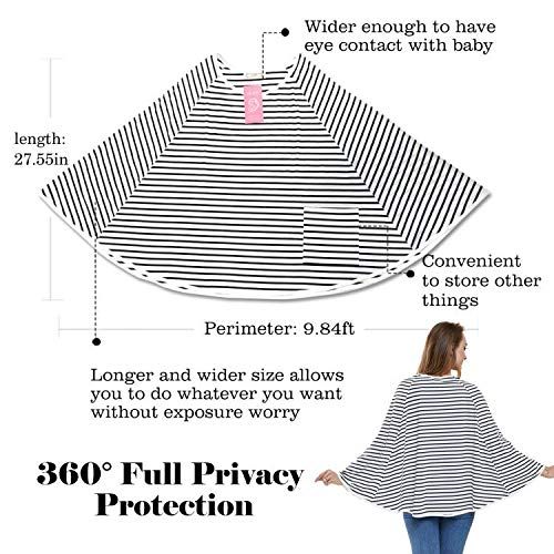  LUCINE Baby Nursing Cover & Nursing Poncho - Multi Use Cover for Baby Car Seat Canopy, Shopping Cart Cover, Stroller Cover, 361° Full Privacy Breastfeeding Coverage, Baby Shower Gifts for