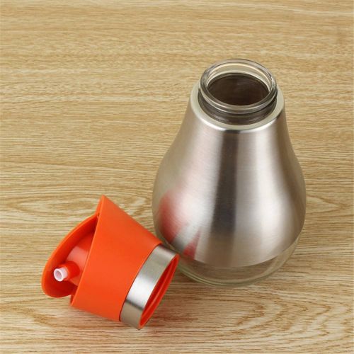  LUCK DAY Portable Stainless Steel Glass Anti-Leak Oil Bottle Soy Sauce Vinegar Dispenser Kitchen Tools