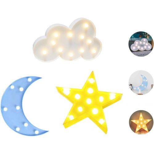  [아마존베스트]LUCKIEY Decorative LED Crescent Moon Star Cloud Night Lights for Kids and Adults,Baby Nursery,Birthday Party,Kids Room Decor