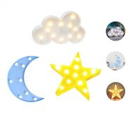 LUCKIEY Luckiey Decorative LED Crescent Moon Star Cloud Night Lights for Kids and Adults, Baby Nursery, Birthday Party, Holiday Decorations, Kids Room Decor