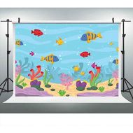 Cartoon Underwater World Backdrops for Photography 9x6FT Fish Coral Seabed Photo Backgrounds Children Marine Theme Party Banner Photo Booth Props LUCKSTY LULF538
