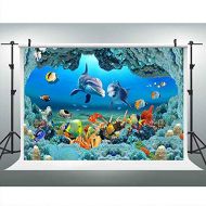 LUCKSTY Lucksty 9x6ft Tropical Underwater Photography Backdrop Dolphin Coral Background for Baby Children Shooting Photo Studio Props LUGY061