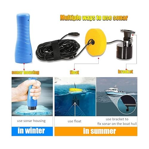  LUCKY Small Portable Fish Finder Kayak Sonar Handheld Fish Finders Ice Fishing Castable Depth Finder Boat Fisherman Gifts