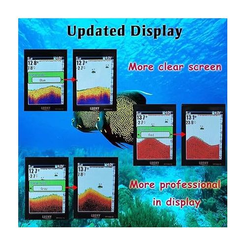  LUCKY Portable Fish Finder Handheld Kayak Fish Finders Wired Fish Depth Finder Sonar Sensor Transducer for Boat Fishing Sea Fishing