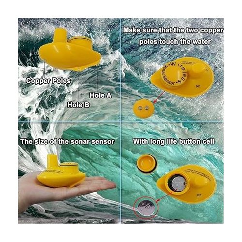  LUCKY Sonar Handheld Fish Finder Wireless Transducer Handheld Fish Finders Boat Kayak LCD Depth Finder Portable Display Sensor