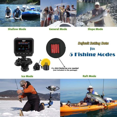  [아마존베스트]LUCKY Fish Finders for Boats Kayak Fish Finder Portable Saltwater Kayak Depth Finder Fishing Wired Transducer with LCD Screen for Sea Fishing Bank Fishing Lake Fishing