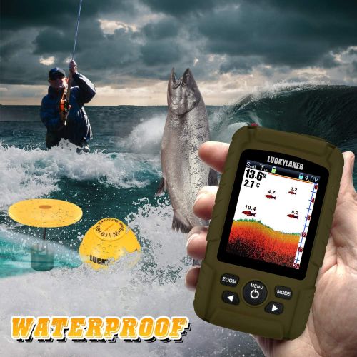  LUCKY Wireless Handheld Fish Finders Boat Wired Transducer Fishing Finder Sensor Sonar Waterproof Portable Depth Finders for Ice Fishing Sea Fishing Kayak