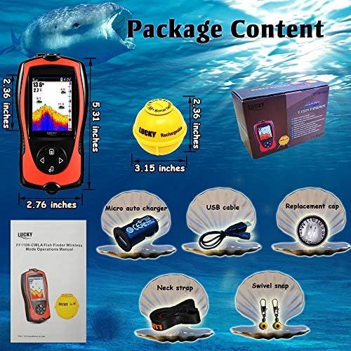  [아마존베스트]Lucky Portable Fish Finder Wireless Sonar Fishing Water Depth Gauge for Fishing, Fishing, Ice Fishing, Sea Fishing