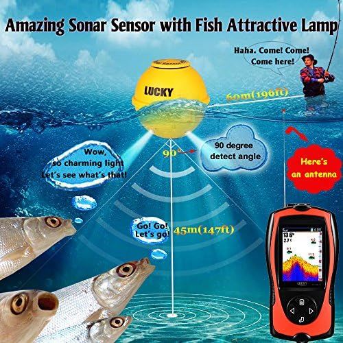  [아마존베스트]Lucky Portable Fish Finder Wireless Sonar Fishing Water Depth Gauge for Fishing, Fishing, Ice Fishing, Sea Fishing