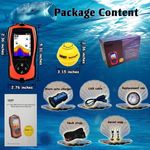  [아마존베스트]Lucky Portable Fish Finder Wireless Sonar Fishing Water Depth Gauge for Fishing, Fishing, Ice Fishing, Sea Fishing