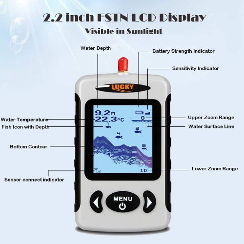  [아마존베스트]LUCKY Wireless Portable Fish Finder Echo Finder Fishing Portable Wireless Fish Finder Depth Gauge Fishing Accessories Carp for Lake Ice Kayak Boat Fishing