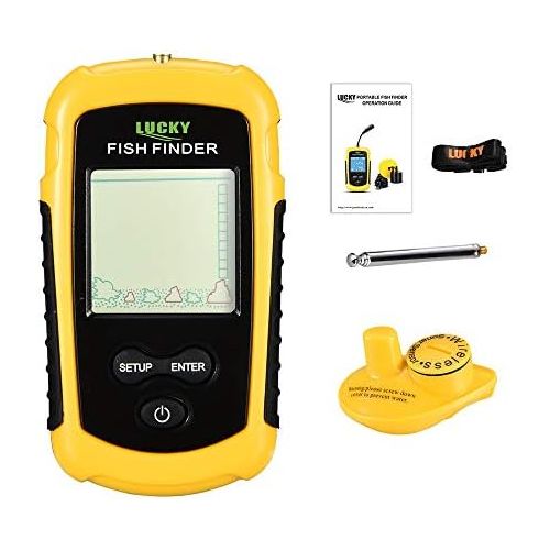  [아마존베스트]LUCKY Fish Finder, Wireless, in colours, Portable Fishing Sonar Sensor, Wired LCD Depth Finder, echo sounder