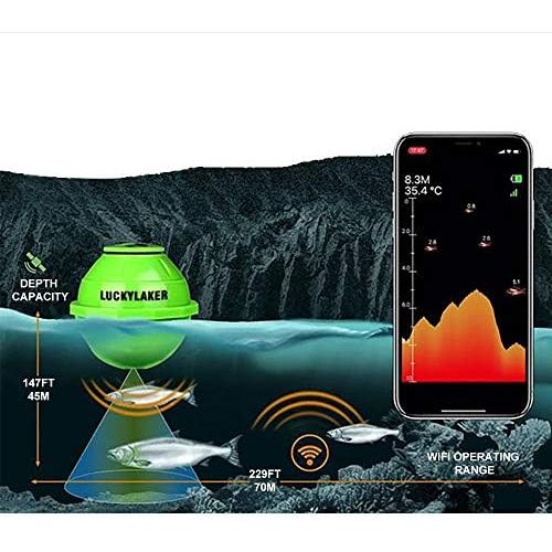  [아마존베스트]LUCKY Fish Finder Intelligence Sonar WiFi Sea Fish Detection Finder Fishing Sonar Android iOS