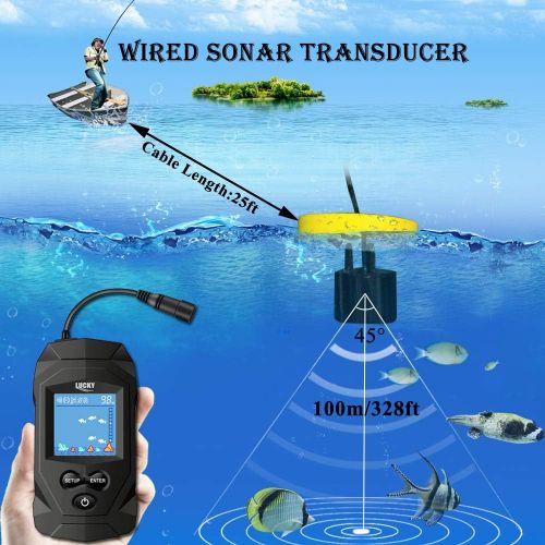  [아마존베스트]LUCKY Ice Fishing Fish Finder Fishing Portable Fishing Fish Finder Depth Sensor Fish Finder Sonar for Boat Kayak Shore Fishing