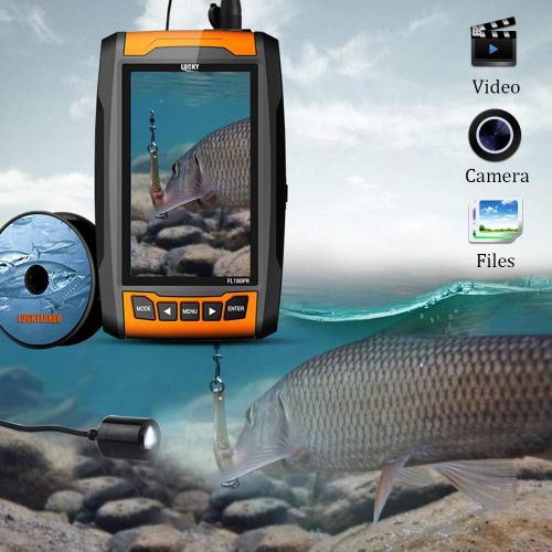  Lucky Portable Underwater Camera, Fish Finder Water Camera with High Resolution Screen, Unlimited External Memory, 40KG88LB Bearing Cable, Files Playback, Fishing Camera for Under